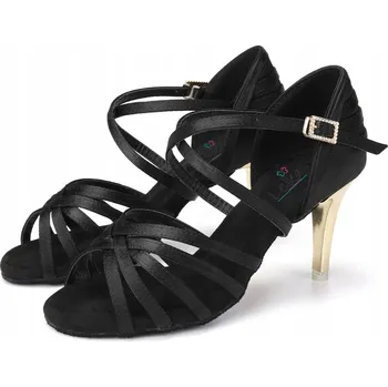 Dámské lodičky Lelka taneční boty na latino 2326 - ČERNÉ - podpatek 8,5 cm, velikost 36