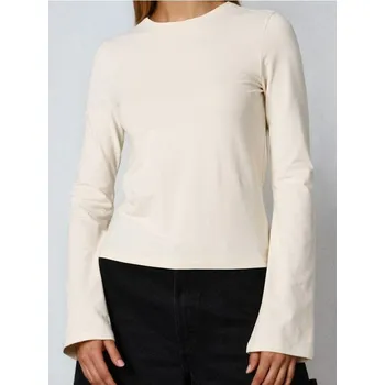 Oblečení a móda Sinsay - Halenka s&nbsp;dlouhými rukávy - krémová - 724EU-01X - 724EU-01X-L