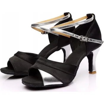 Dámské lodičky Lelka taneční boty na latino 803 - 7 cm podpatek - STŘÍBRNÉ, velikost 40