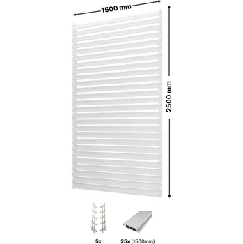 Zahradní stavba Hahn Holz Set pro venkovní žaluzie z hliníku RAL 9003 (bílá): V:2500mm, Š:1500mm
