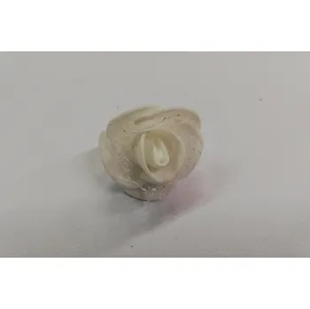 Svatební dekorace Pěnová růžička dekorační 3cm - bílá se závojem