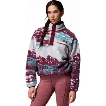 Dámská mikina Columbia Helvetia™ II Printed Cropped Half Snap Wmn 2098501624 - rich wine sisters rich XL