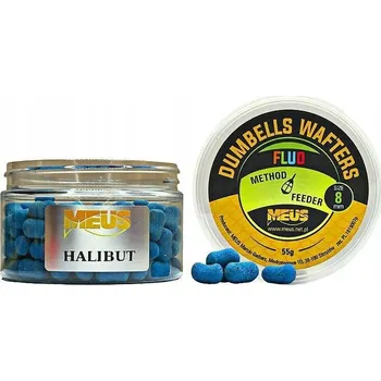 Boilies Meus činky Fluo Wafters 8mm Nástraha - Halibut