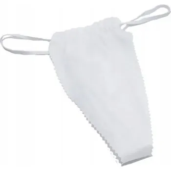 Kalhotky Tanga na jedno použití Deka netkaná bílá M 10 ks