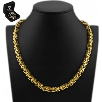 Řetízek ŘETÍZEK Pánský Zlatý Královský Řetěz Byzantský POZLACENÝ + DÁREK