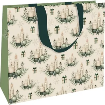 Dárková taška Nekupto Vánoční dárková taška velká luxusní Vánoční svícen