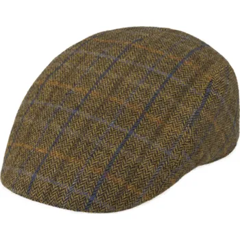 Čepice Fiebig - Headwear since 1903 Pánská kostkovaná vlněná bekovka Cognac- Fiebig - Vlna Merino Velikost: 59 cm (L)