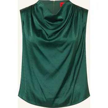 Hugo Dámský Saténový Top Casmini S Ozdobnými Kamínky, tmavě...