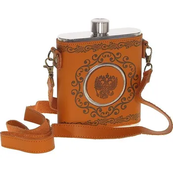 Placatka Nerez placatka v kožence se skládacím panákem - Orlice 18oz (530 ml)