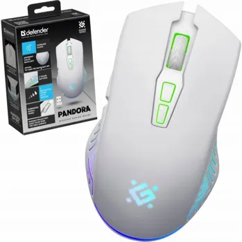 Myš WIRELESS MOUSE DEFENDER PANDORA RF WHITE 3200dpi 7P
