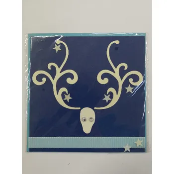 3D vánoční přání 13,5 x 13,5 cm - sob na modré