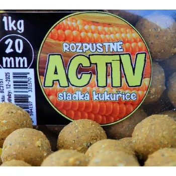 Boilies Black Carp Activ Boilies Sladká Kukuřice 5 kg 20 mm