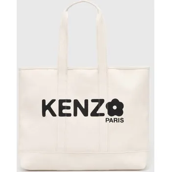 Bavlněná kabelka Kenzo Utility Large Tote Bag béžová barva, FE68SA911F36.03 01X, vel. ONE SIZE