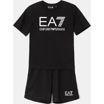 Dětská bavlněná souprava EA7 Emporio Armani černá barva, 7B000043 AF10378 7B000043.AF10378 99X, vel. 120