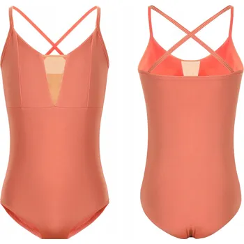 Body BALETNÍ TRIKOT DRES NA TANEC BALETNÍ MERUŇKOVÝ 130