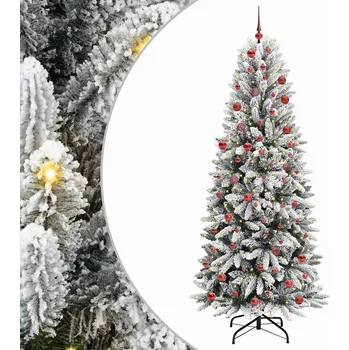 Vánoční stromek zahrada-XL Umělý vánoční stromeček Bílá 210 cm PVC a Plast a Ocel a PE 3396057