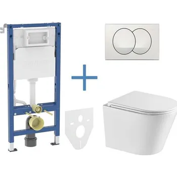 Klozet MAKA Set předstěnové instalace Duofix Delta + klozet a sedátko se softclose + tlačítko Delta Zero, bílá