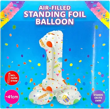 Balónek Fóliový Balón Stojící Velký ČÍSLICE 1 Narozeniny Oslava Party
