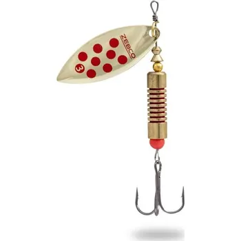 Umělá nástraha Zebco Rotační Třpytka Trophy Z-River 15g No. 4 Barva: Zlatá/Červené Tečky