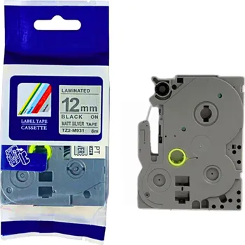 Pásek do tiskárny Kvalitní-tonery.cz Kompatibilní páska do tiskárny štítků Brother, TZE-M931, 12 mm černá/stříbrná metalická páska