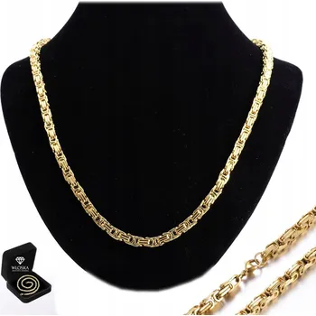 Řetízek TLUSTÝ ŘETĚZEK Pánský zlatý Řetízek 55cm královský byzantský + DÁREK