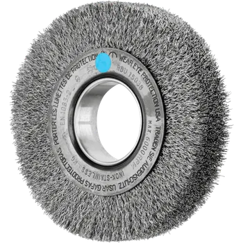 Brusný kotouč Pferd 43701218 | Rotační kartáč široký, univerzální, zvlněný drát POS RBU 15038/AK 32-2 INOX 0,30