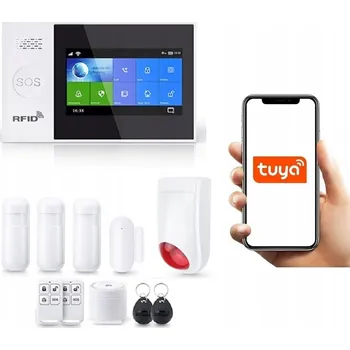 Sada domovního alarmu BEZDRÁTOVÝ LCD ALARM 4.3' GSM WiFi SMS TUYA V POLŠTINĚ 3xPIR + SIRÉNA