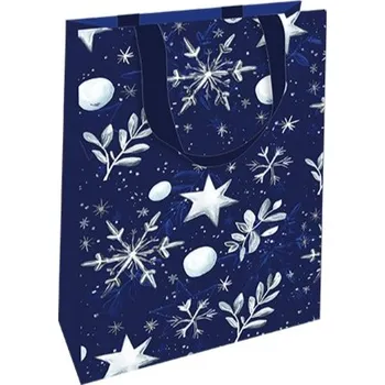 Dárková taška Nekupto Vánoční dárková taška malá luxusní Mráz