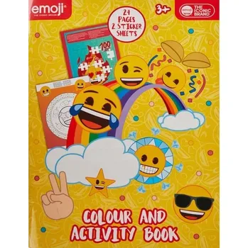 omalovánky Omalovánka EMOJI s nálepkami a úkoly A4