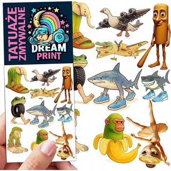 Odstranitelné tetování Filmové a herní tetování, dětské tetovačky, vodní smývatelné tetování na narozeniny, Dárek, upomínka, dočasné tetování pro děti, originální, opakovaně použitelné, Spousta Vzorů