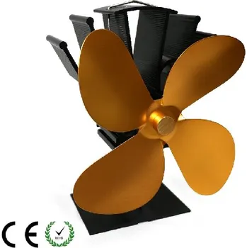 Krbový ventilátor Krbový ventilátor čtyřlopatkový zlatý