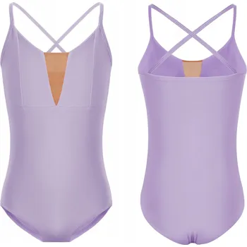 Body BALETNÍ TRIKOT DRES NA TANEC FIALOVÝ VELIKOST 130