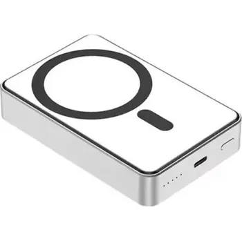 Powerbanka Aluminum Ultrathin Mini Magsafe bezdrátová Powerbanka, 10000mAh, 22,5W, bílá