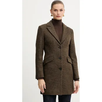 Dámský kabát Kabát Silvian Heach ALCEDO hnědá barva, GPA25012CP 88X, vel. 38