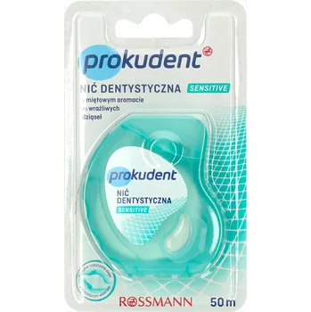 Zubní nit PROKUDENT DENTÁLNÍ NIT PRO CITLIVÉ DÁSNĚ S MÁTOVOU PŘÍCHUTÍ 50 m
