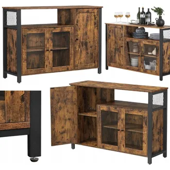 Komoda Komoda Songmics 110 x 33 x 75 cm, odstíny hnědé, matná