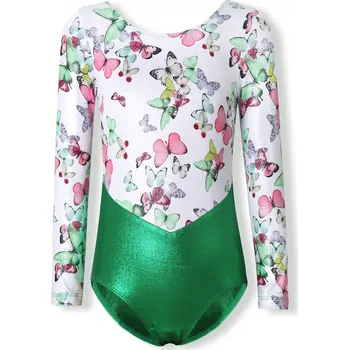 Body Baletní trikot na tanec Lelka Green Butterfly vel. 170 vícebarevný