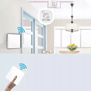 vypínač Bezbateriový Bezdrátový Vypínač Světla Vysílač 2 Ks + Přijímač 10A