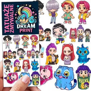 Odstranitelné tetování Filmové a herní tetování, dětské tetovačky, vodní smývatelné tetování na narozeniny, Dárek, upomínka, dočasné tetování pro děti, originální, opakovaně použitelné, Spousta Vzorů