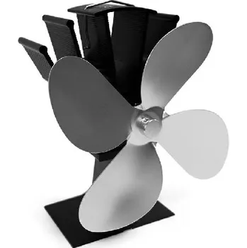 Krbový ventilátor Krbový ventilátor čtyřlopatkový stříbrný