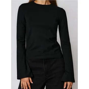 Dámské tričko Sinsay - Halenka s dlouhými rukávy - černá - 724EU-99X - 724EU-99X-XS