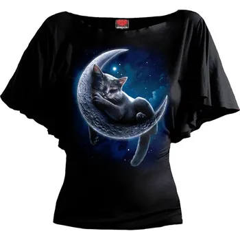 Dámské tričko Dámské Tričko s kočkou Spiral VELVET MOON Velikost: M