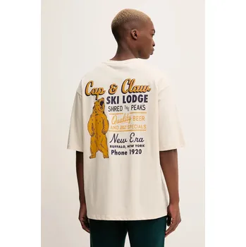 Bavlněné tričko New Era 60684387 béžová 12X, vel. S