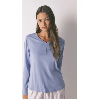 Dámské tričko Bavlněné tričko s dlouhým rukávem women'secret fialová barva, 3272283 04X, vel. XL