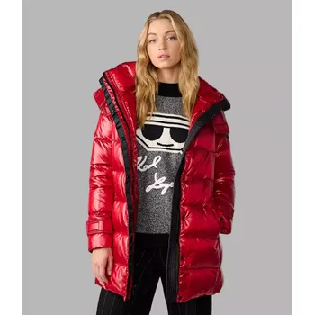 KARL LAGERFELD PARIS dámská zimní,péřová bunda Belted červená XS