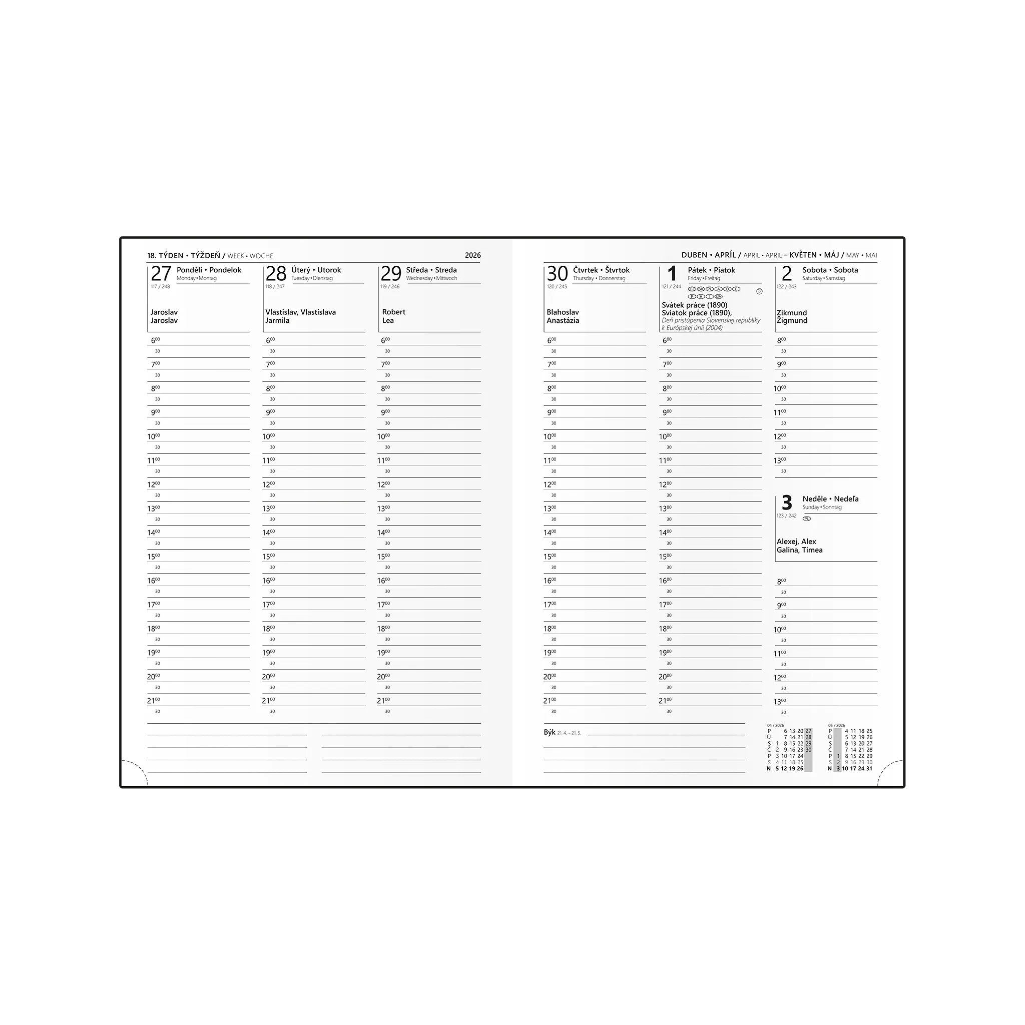 Fotografie 2 - Diář Baloušek Tisk Tomáš Vivella A4 týdenní 2026 bordó