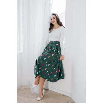 Dámská sukně Sukně Marion zelená s puntíky Velikost: S