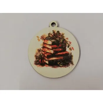Vánoční dekorace Vánoční výřez baňka - knihy č.7