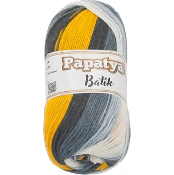Příze Bellatex Příze PAPATYA BATIK Žlutá,Šedá