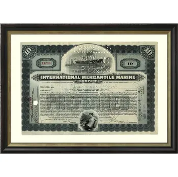 USA Akciový certifikát Titanic - 10$ Dobový originál modrý